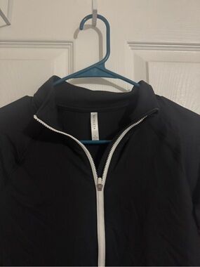 Athleta Black Jacket with White Zipper Trim